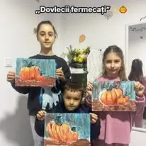 Copii cu picturi de toamnă